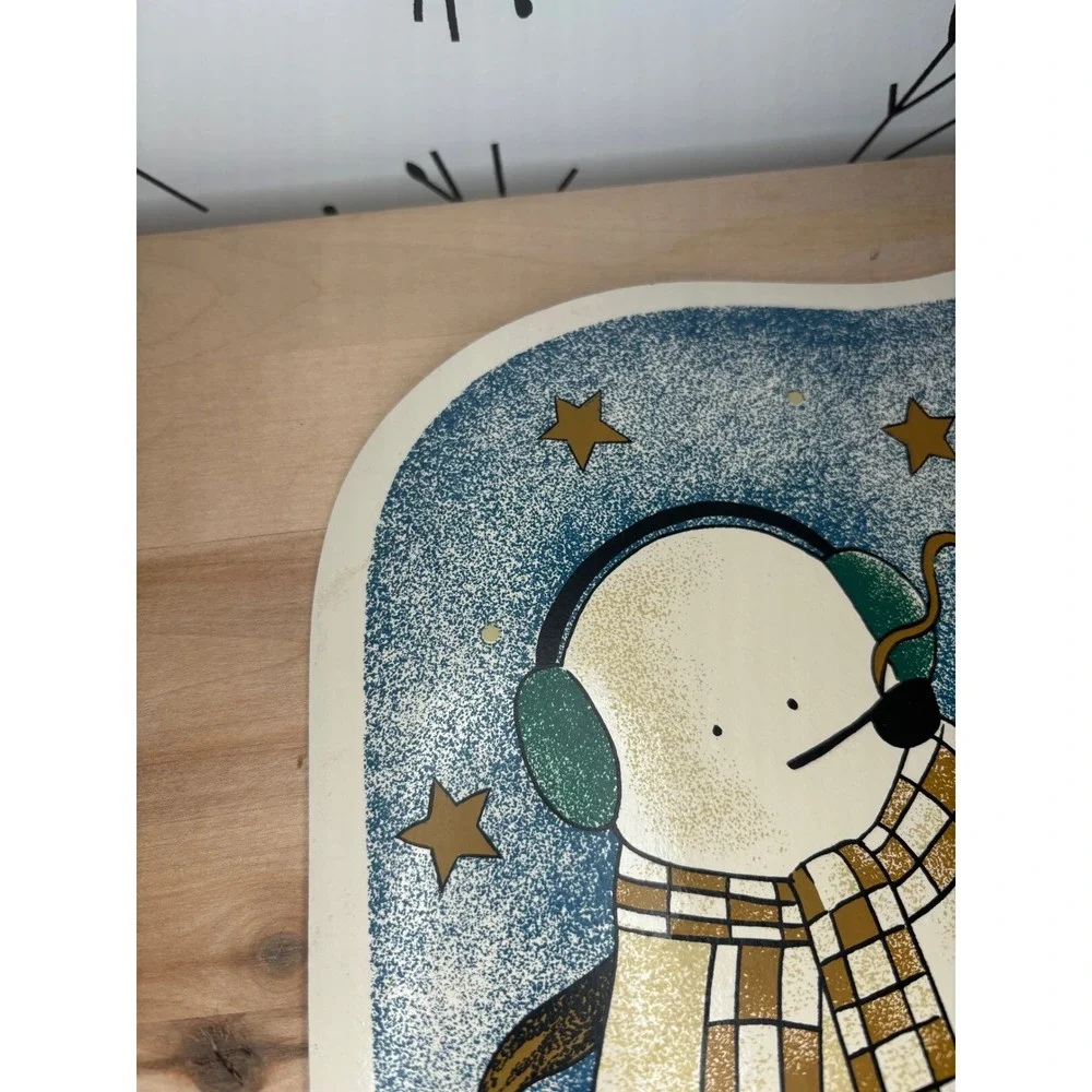 Debbie Mumm Snowman Placemats Set of 4 Winter Holiday Folk Art Christmas Decor